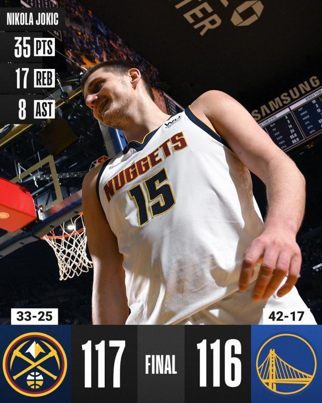 开云体育app-约基奇35+17统治勇士禁区 关键一传骗库里犯错